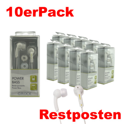 10x GRIXX GHU8001 In-Ear Kopfhörer mit Full Spectrum Sound & Noise Reduction