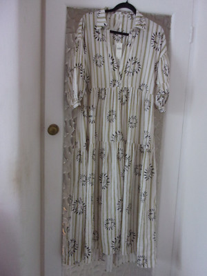 New Anthropologie LouLou Avenue Carolita Printed Tiered Shirt Dress Size: S READ