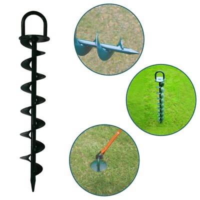 Ashman 15 In. Powder-Coated Steel Ground Anchor With 50 Ft. Of