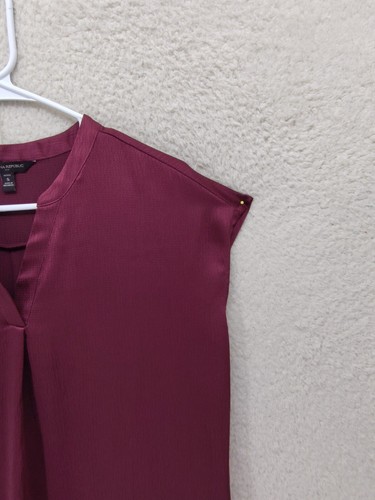 Abito donna Banana Republic piccolo petite bordeaux misto poli senza maniche midi - Foto 3 di 18