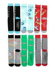 Friends TV Series Print Novelty Socks 6 Pair Casual Crew Colorful Size 8-12 NEW