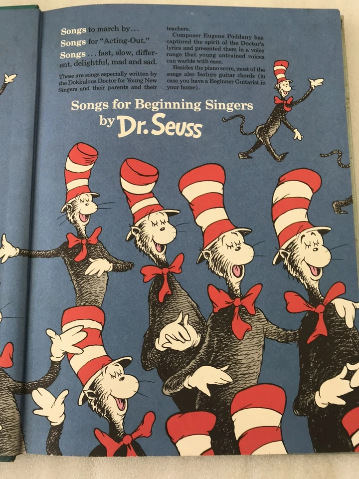 1967 The Cat in the Hat Songbook Dr Seuss Piano Vocal Guitar - Image 3 of 4