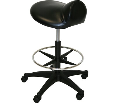 Ergonomic Rolling Dental Doctor Chair Saddle Stool Footrest