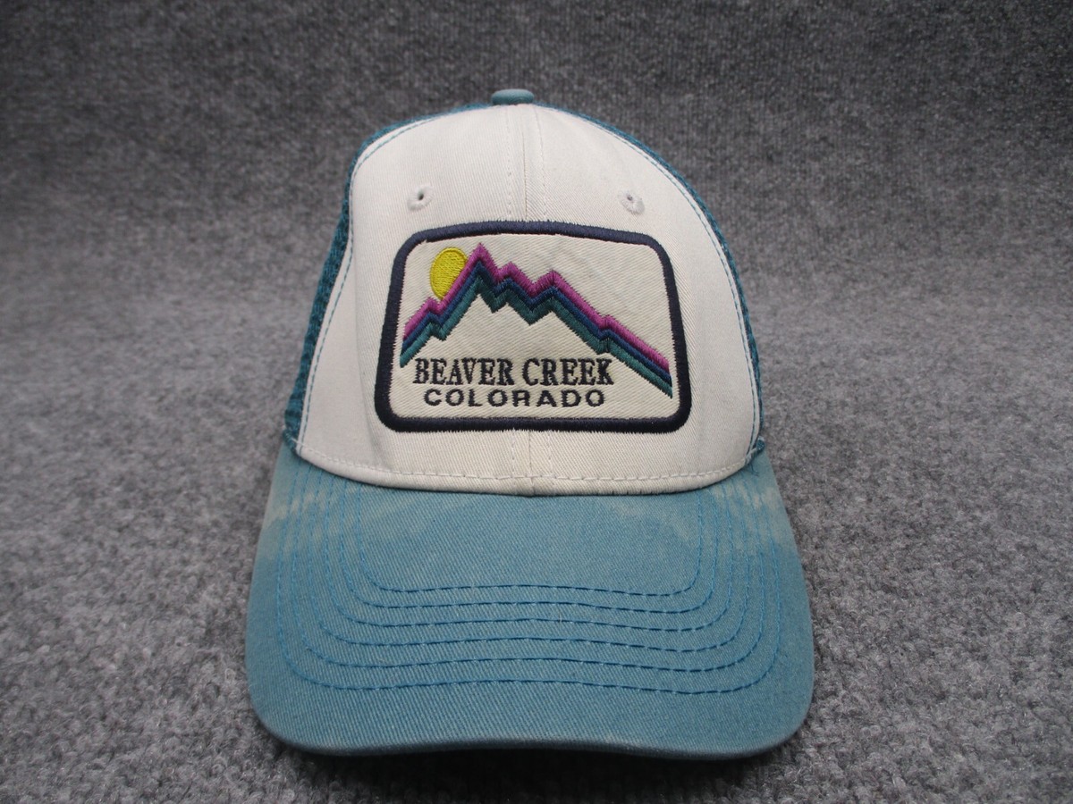 Beaver Creek Colorado Trucker Hat Cap White Blue Snap Back Mens 84