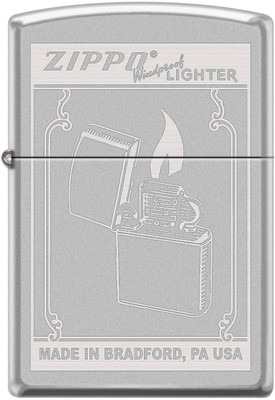 ZIPPO Windproof Lighter Made In Bradford, PA USA Satin