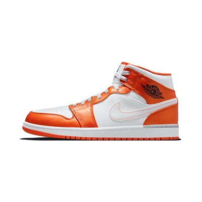 Nike Air Jordan 1 オレンジ/ホワイト Nike Air Jordan 1 Mid SE Electro Orange White Men's Shoes DM3531