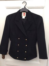 Vintage Regina Rubens Women’s Navy Blue Double Breasted Short Blazer Jacket S/10