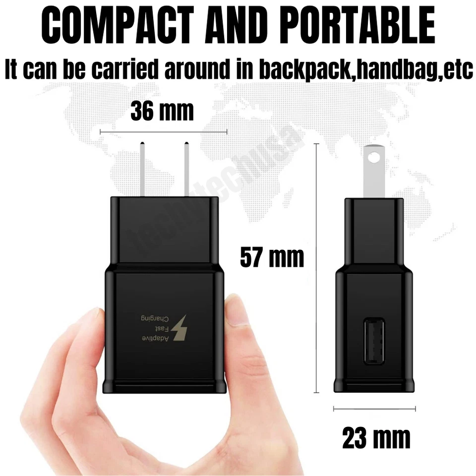 Wholesale For Samsung S20 S10 Adaptive Fast USB Wall Charger Power Adapter Plug - Image 4 of 4