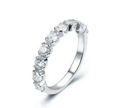 .925 STERLING SILVER CZ 9-STONE ENGAGEMENT WEDDING RING WOMEN'S SZ 2.5-15 S3404