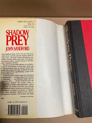 Shadow Prey John Sandford 1990 First Edition First Print Dust Cover Hardback - Picture 6 of 16