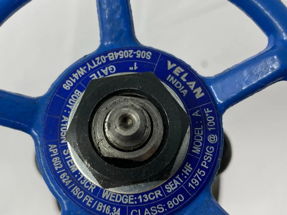 Velan S05-2054B-02TY-W4109 1" Gate Valve 1975 PSI Model A Class 800 - Image 4 of 4