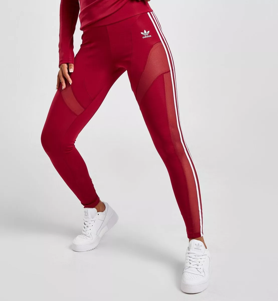 ADIDAS ORIGINALS 3 STRIPES CENTRE STAGE MESH LEGGINGS UK 10 22