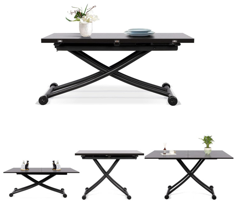 Multifunction Dining Table, Modern Height Adjustable Coffee Table Dining Table