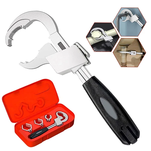 4 in1 Multifunction Adjustable Double-ended Wrench Water Pipe Hand Tool with Box - Picture 12 of 12