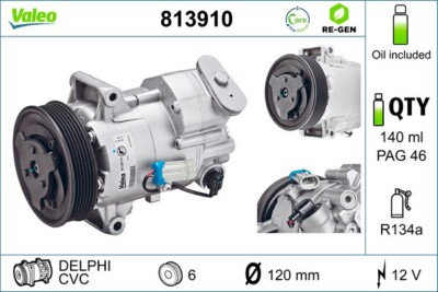 Valeo 813410 Supercharger Air Conditioning for Opel Astra J, Insignia A Chevrolet Cruze