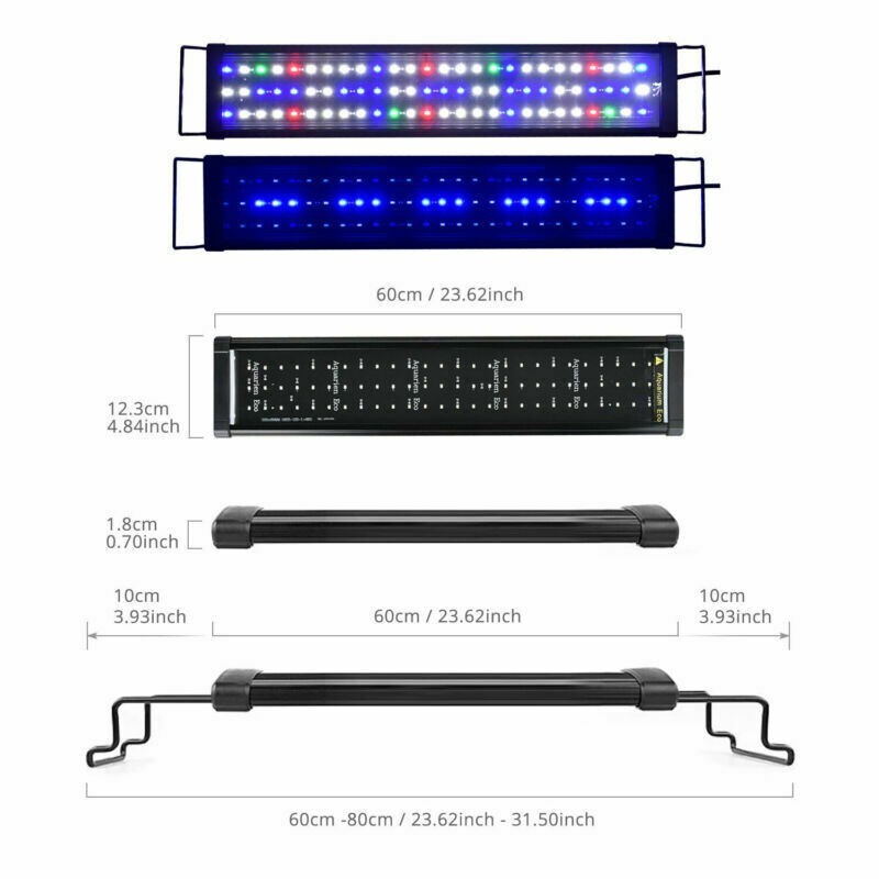 24" 60cm Fits 2430inch Fish Tank Aquarium Light LED Full Spectrum 5