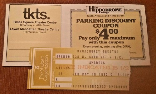 Amadeus Playbill del Teatro Broadhurst con trozo del 19 de mayo de 1982 - Imagen 10 de 10