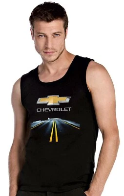 Chevrolet Autobahn Auto Logo  Ärmellos T-Shirt Top Tank Schwarz -21129 -SW - Bild 1 von 2
