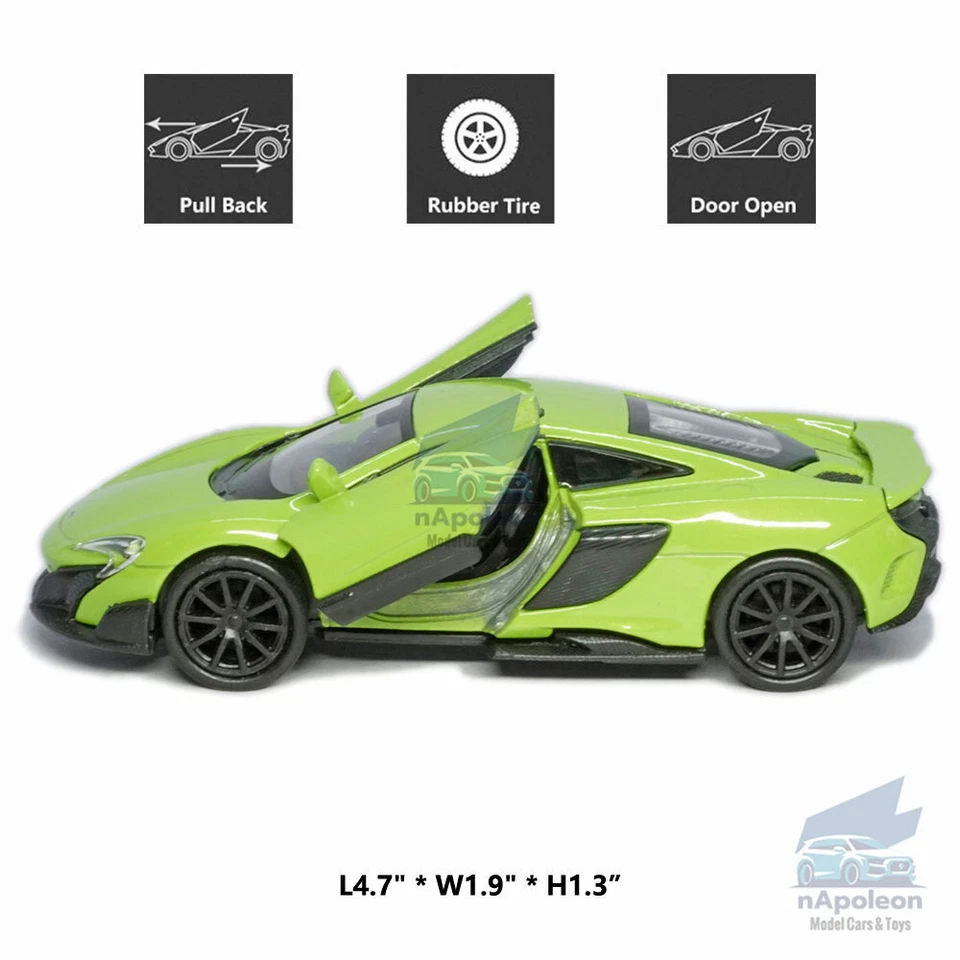 1/36 McLaren 675LT Supercoche Modelo Coche Diecast Juguete Vehículo Colección Regalo Verde Foto 2 de 4