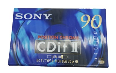 Sony CD-IT II 90 3D Cassette Tape Position Chrome 90 Min. Musik Audio Leer NEU
