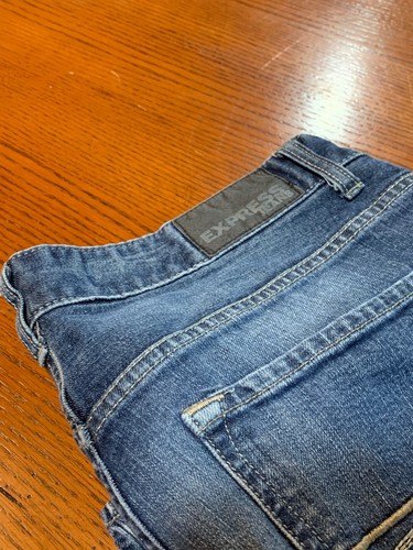 Express Editor Trouser Wide Leg Flare Denim Jeans Sz Measured 33 x 32 Actual - Picture 4 of 12