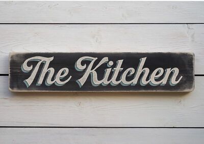 DIE KÜCHE Holzschild im Vintage Stil. Handgefertigtes Retro Hausgeschenk