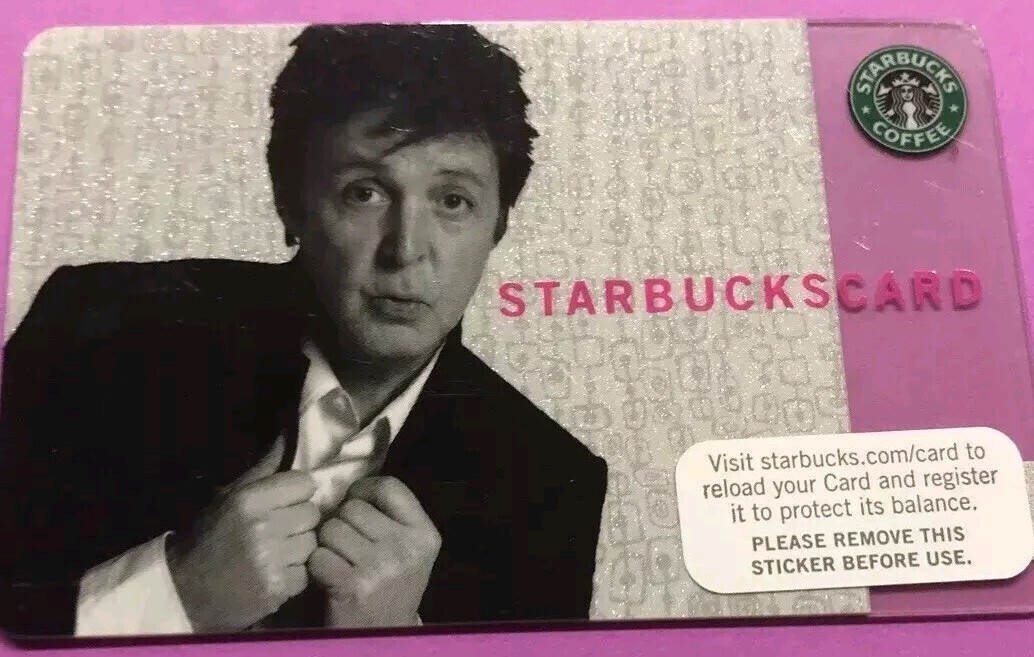 STARBUCKS CARD 2007 " PAUL McCARTNEY "VHTF NEWA COLLECTORS CARD~GREAT PRICE