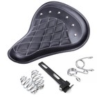 Motorcycle Diamond Leather Solo Seat Spring For Harley Chopper Bobber Sportster