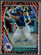 2021 Panini Prizm Draft Picks Base Prizms Tiger Stripes #76 John Rhodes Auto /25