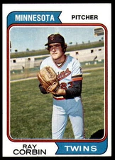 1974 Topps #296 Ray Corbin EX++ Excellent++ Twins