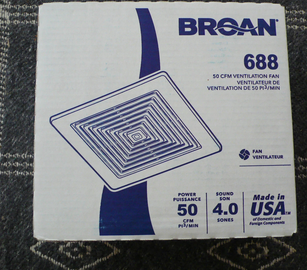 1PC Broan 688 Exhaust Fan Cover 91/4 X White, 52 OFF