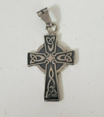 Celtic Design Cross Pendant Solid Sterling Silver 925 Vintage | eBay