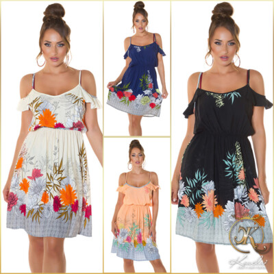 Koucla Damen Mini Kleid Party Sommer Minikleid Off-Shoulder Milax-Fashion
