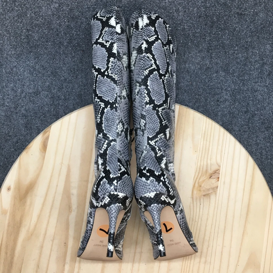 Nine West Boots Womens 7 M Tall Knee High Multicolor Faux Leather Stiletto Heels - Image 4 of 4