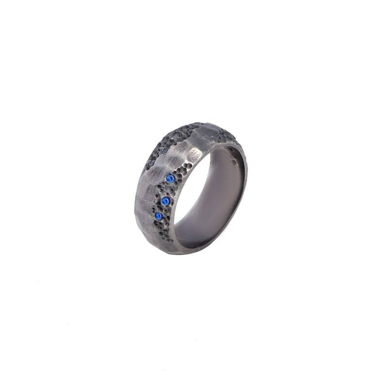 Blue Sapphire Men's Ring, 925 Sterling Silver Jewelry, Men's Wedding ...