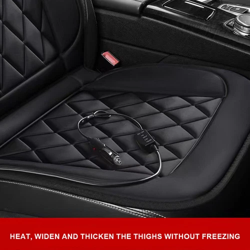 Car Heated Seat Cover Cushion-Universal Warmer Pad 1/2 Pack 12V warming Black - Picture 9 of 19