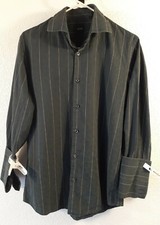 Hugo Boss Men's Collared Button Down Long Sleeve Size M no button cuffs Stripe