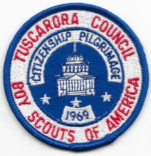 1969 Citizenship Pilgrimage Trek Patch Tuscarora Council Boy Scouts of America