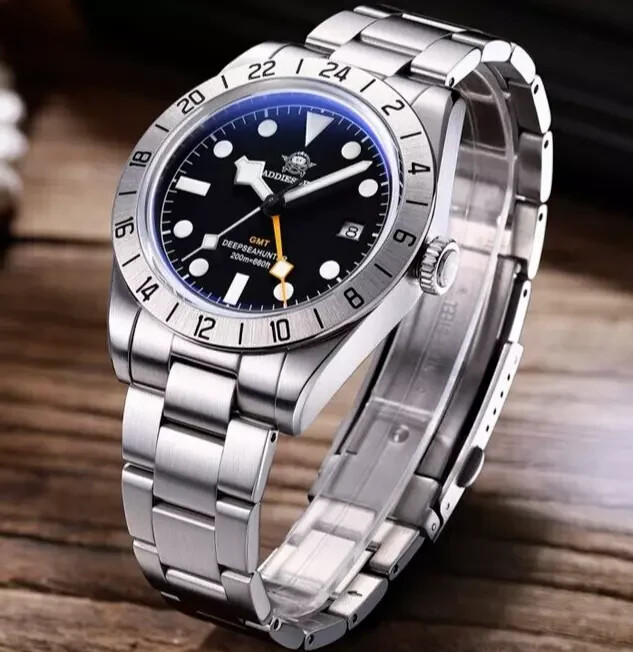 39MM Addiesdive GMT Explorer Diver 200M II Stainless Watch + 8