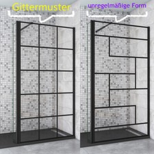 Schwarze Duschwand Nano+ESG Glas Duschabtrennung+Flipper Panel Duschtasse Dusche