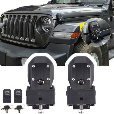 For 2018-2023 Jeep Wrangler JL JLU JT Rubicon Hood Locking Catch Kit With Key
