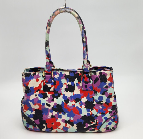 Tory Burch Robinson Handbag Satchel Oceanic Floral Print Luxury Designer
