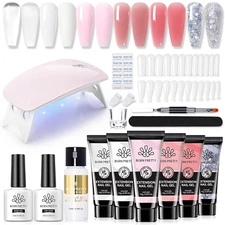 BORN PRETTY Poly Nail Extension Gel Kit-6 Colors Poly Nails Gel Kit Nude Clear J