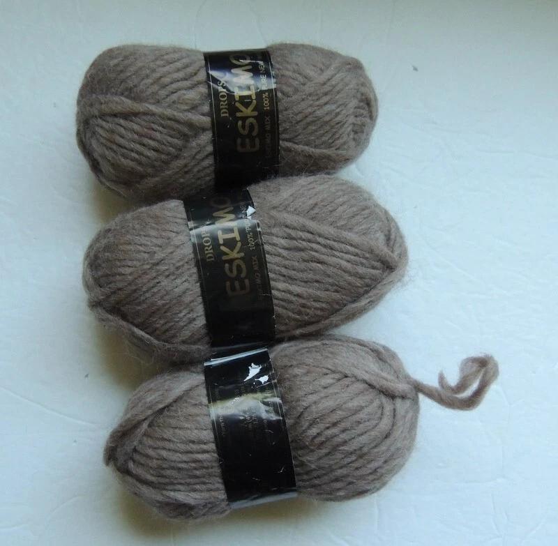 Drops Esquimal Uni Color 48M Parti 100% hilo lana, lote de 3 (54 yardas ea) Foto 2 de 4