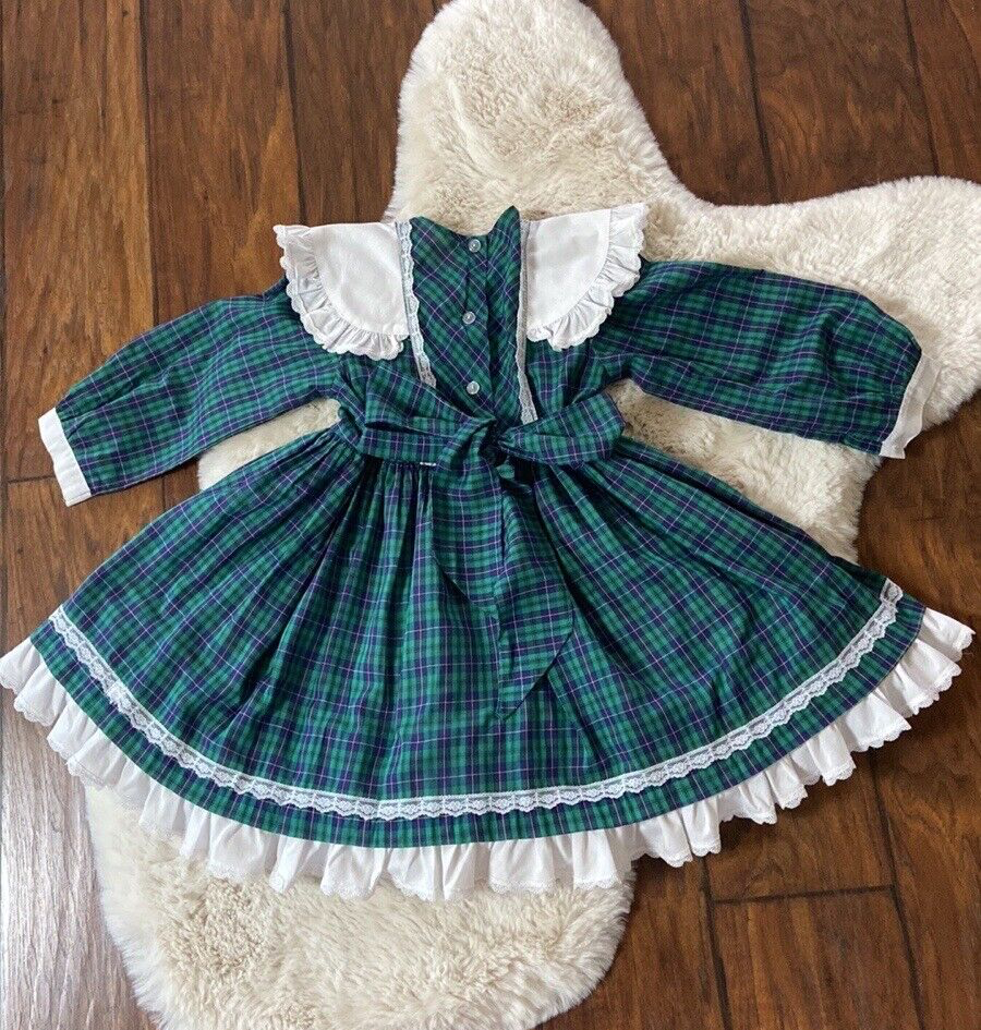 Vintage Lilo California Girl's Size 6 Green Tartan Dress Lace Trim Party | eBay Vintage Lilo California Girl's Size 6 Green Tartan Dress Lace Trim Party | eBay