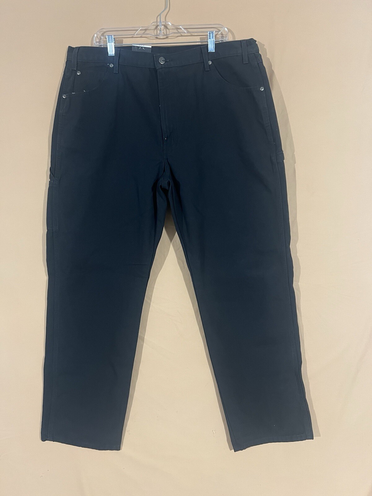 Black Relaxed Fit Straight Leg Workwear