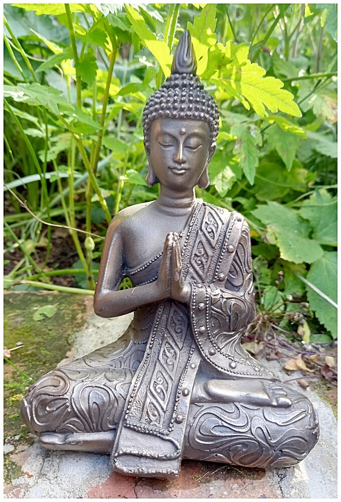 Mystic Thai Buddha in Lotus Position Statue Ornament with Bronze Finish