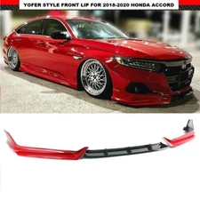 For 2018-2020 Honda Accord Yofer San Marino Red Front Bumper Lip Splitter Kit