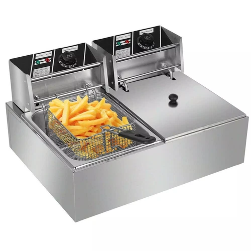20L Commercial Electric Deep Fryer Fat Chip Twin Dual Tank Stainless Steel 5000W - Picture 4 of 28