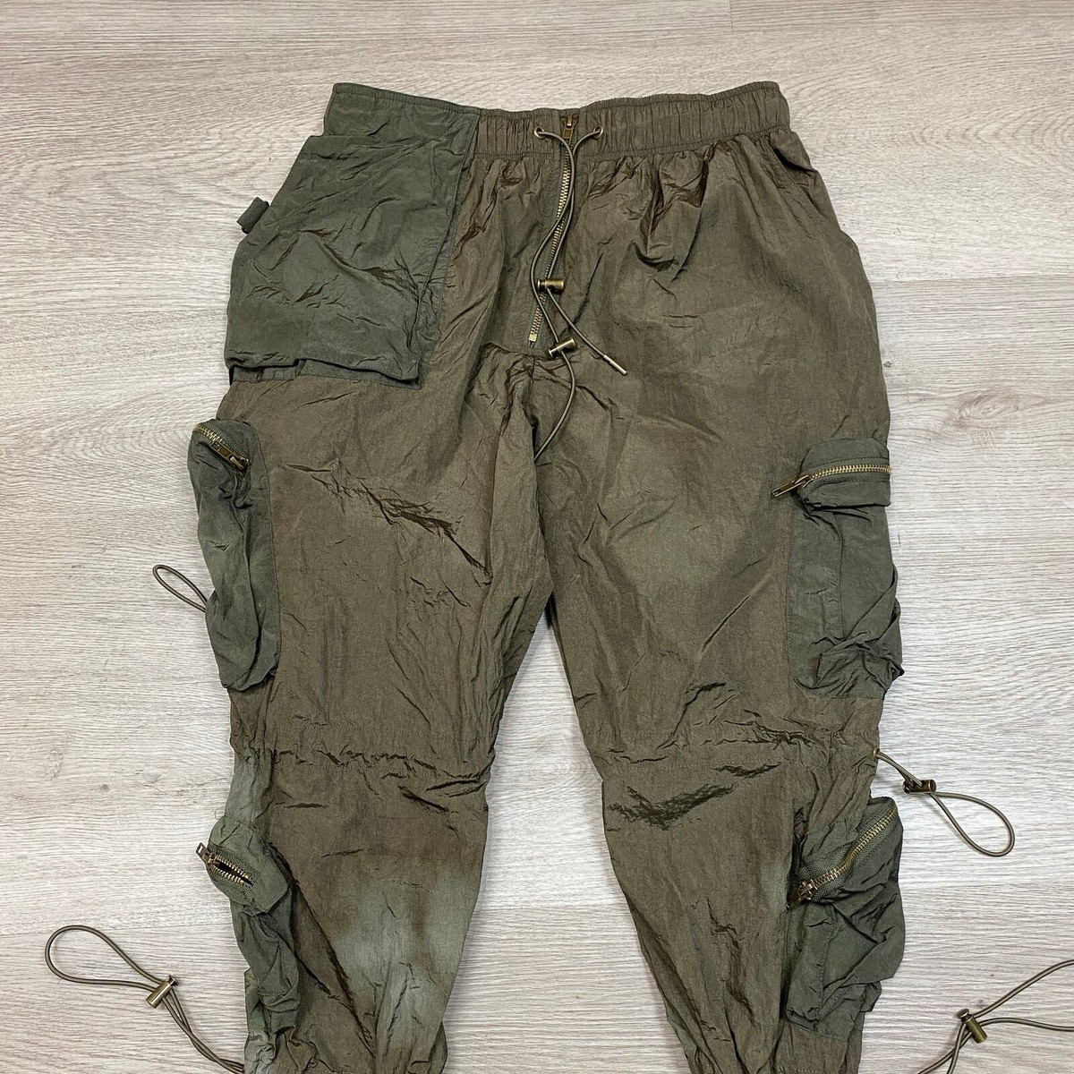 Kody Phillips Nylon Drawstring Cinch Cargo Joggers Pants